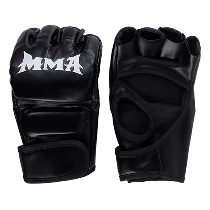 1Pair Thick Boxing Gloves MMA Gloves Half Finger Punching Bag Kickboxing Muay Thai Mitts Professional Boxing Training Equipment
