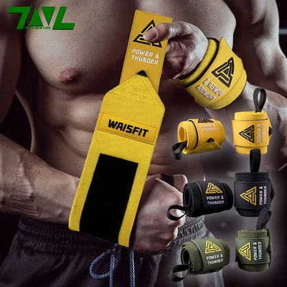 Elastic Wrist Straps for Weightlifting and Working Out, Breathable Gym Wrist Wraps for Weightlifting with Thumb Loop and Left/Right Tabs, Wrist Brace for Wrist Support and Protection, Men and Women (Pair)